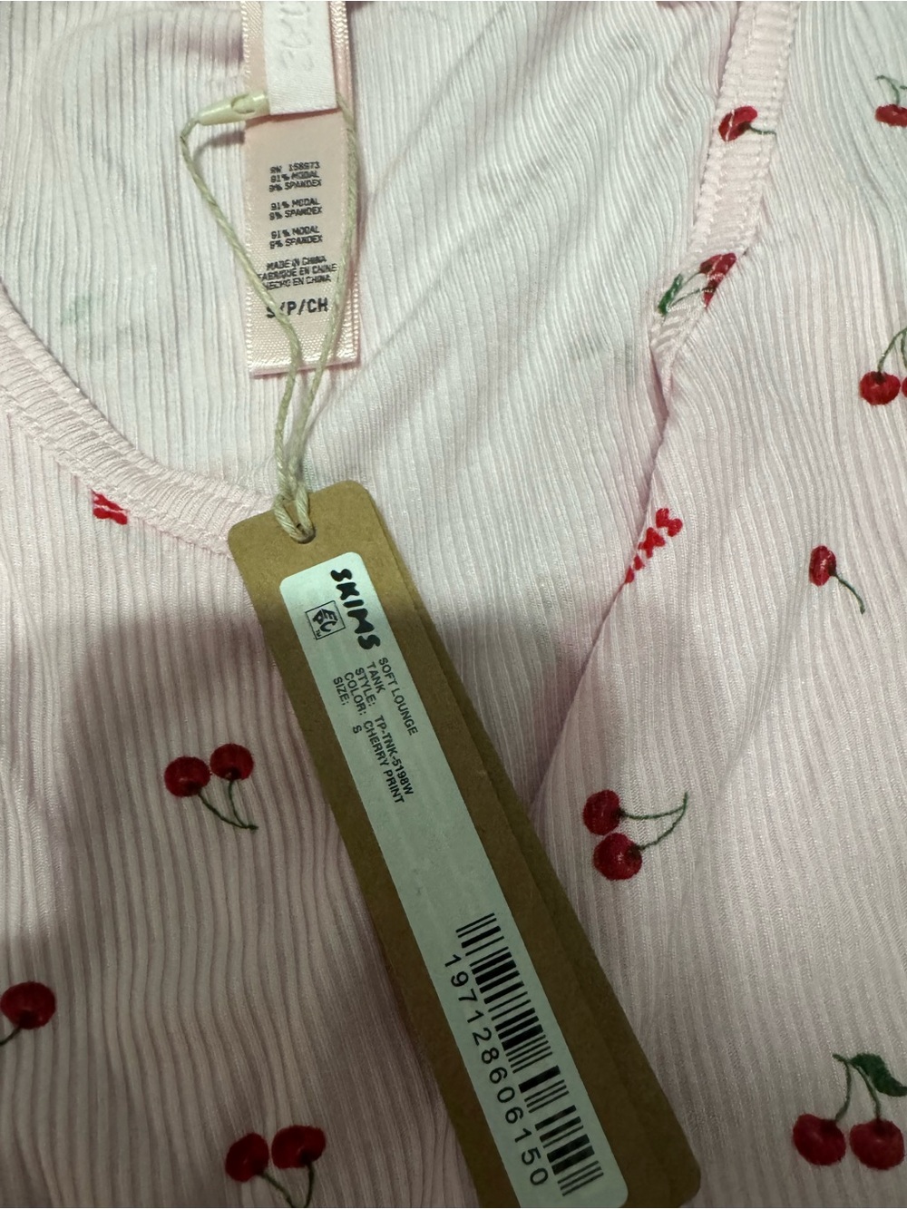 SKIMS Soft Lounge Tank in Cherry Print - Picture 2 of 3